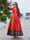 Maroon Colour Rayon Print Gown Collection Wholesale Clothing Suppliers In India Aaradhna 2032